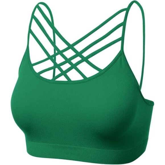 Layering Cage Bralettes - Removable Pads - EMERALD GREEN - Picture 3 of 7